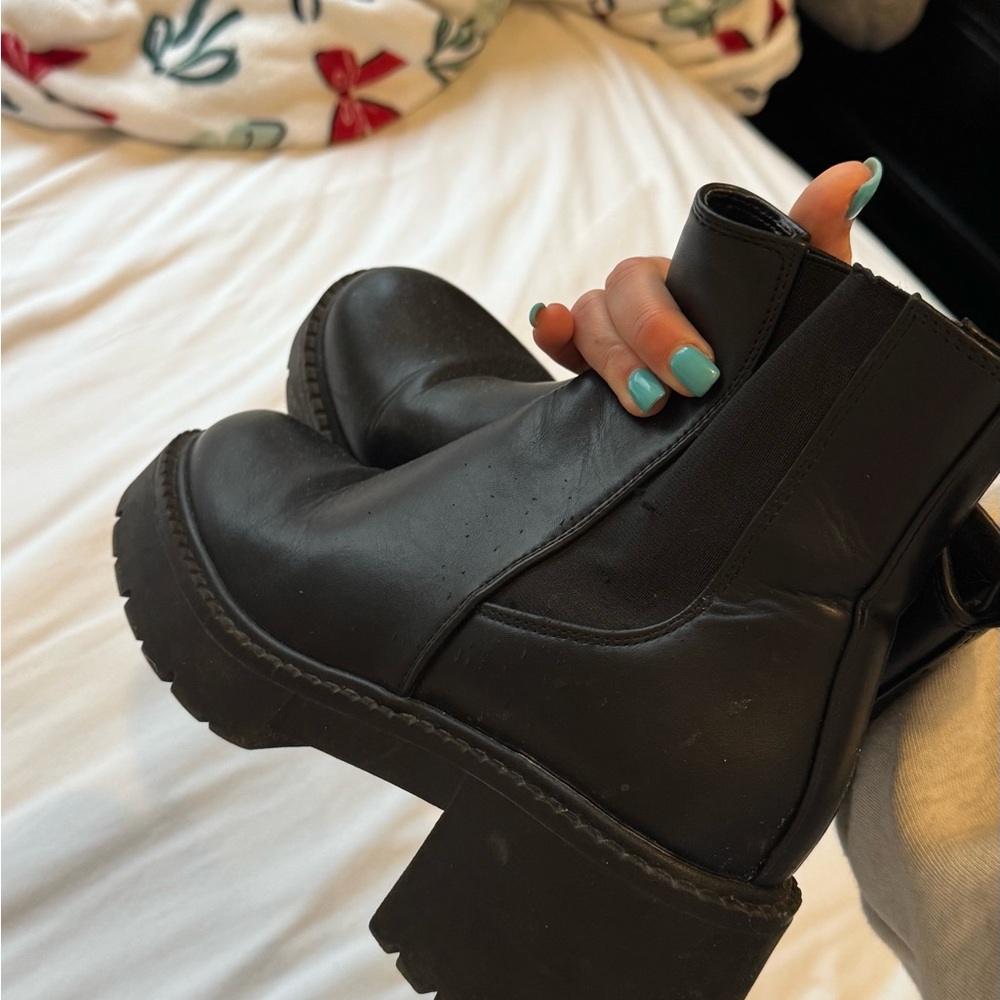 Madden Girl Chunky Black Ankle Boots